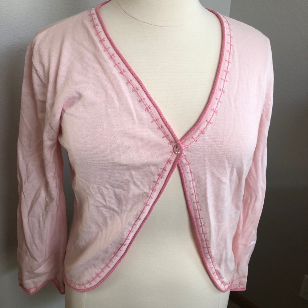Pink J Jill cardigan large petite